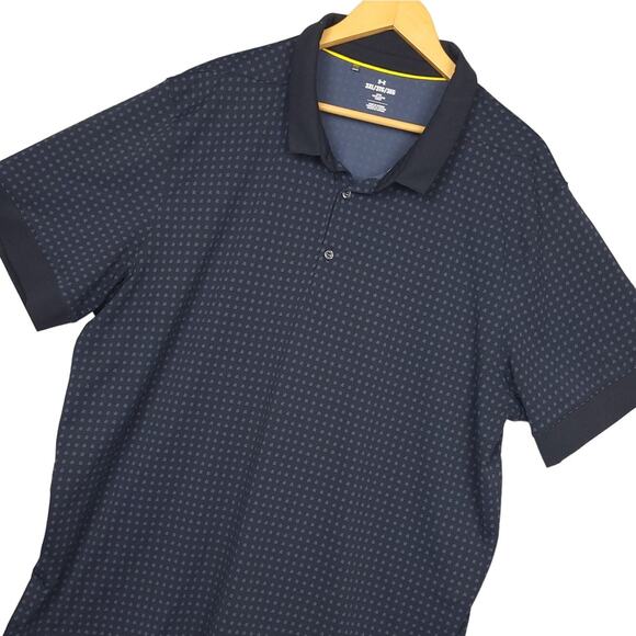 Under Armour Men's Polo Shirt Sz 3XL Short Sleeve AOP Golf Activewear Dark Blue - Picture 1 of 7